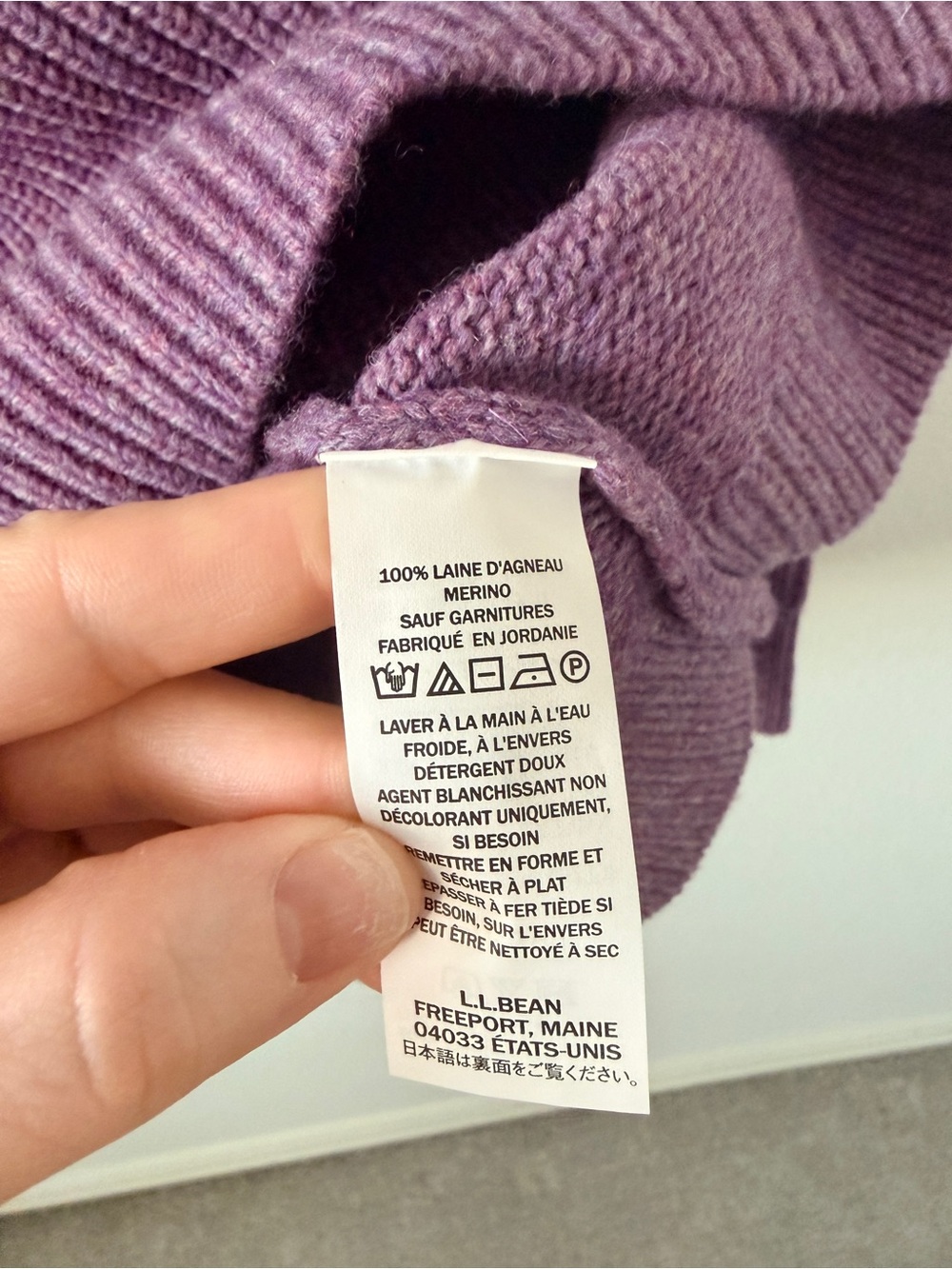 L.L. Bean Vintage Merino Wool Women's Zip-Neck Sweater Ribbed Purple Small - Picture 6 of 11